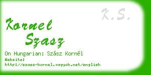 kornel szasz business card